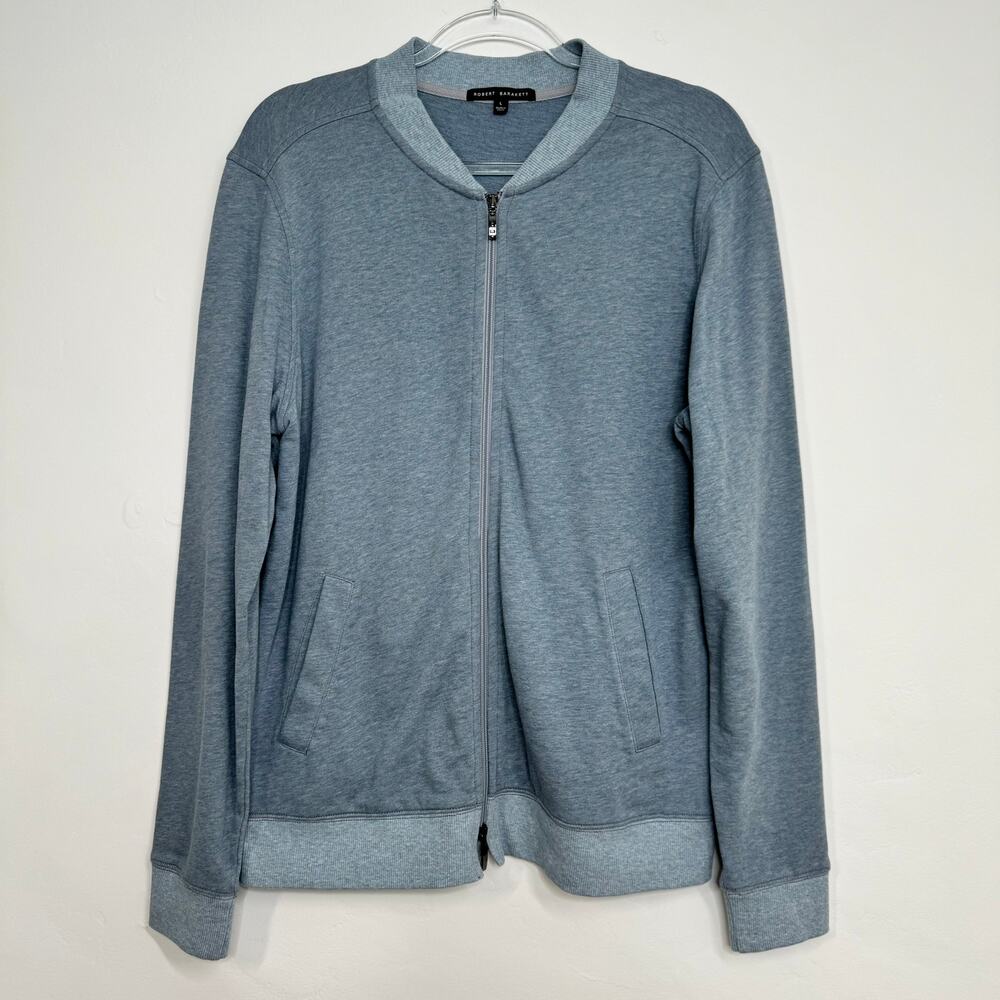Robert Barakett The Donnely Full Zip Jacket Blue Knit Academia Casual Size L